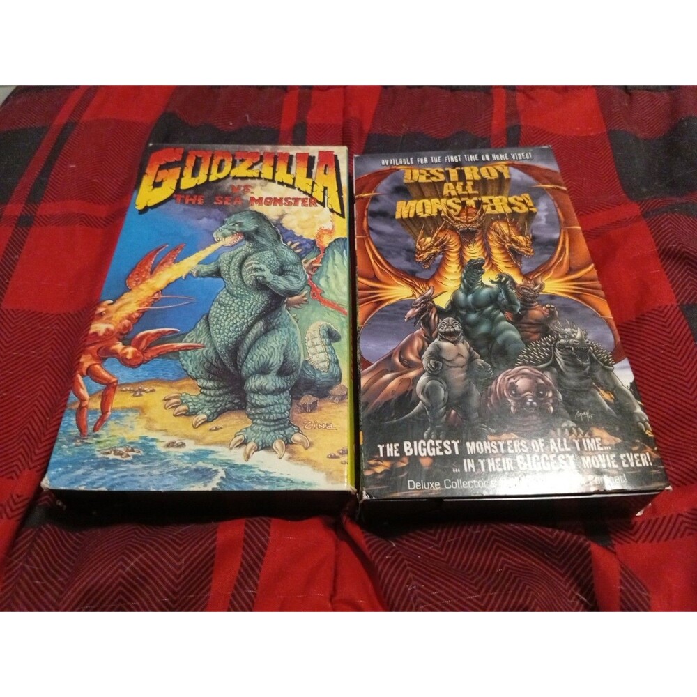 Godzilla VHS Lot of 2 - Destroy All Monsters & Godzilla vs. the Sea Monster